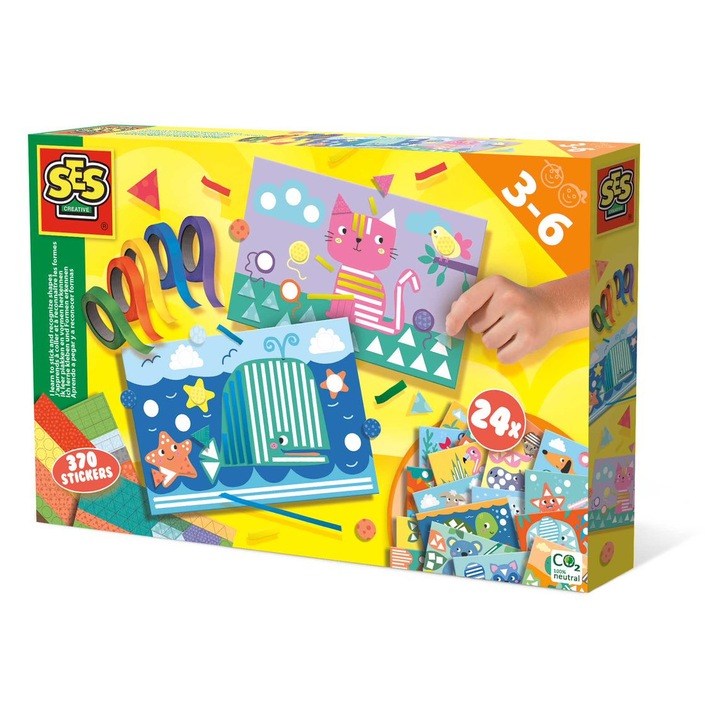 Set 370 de autocolante, SES Creative, 3-6 ani, Multicolor