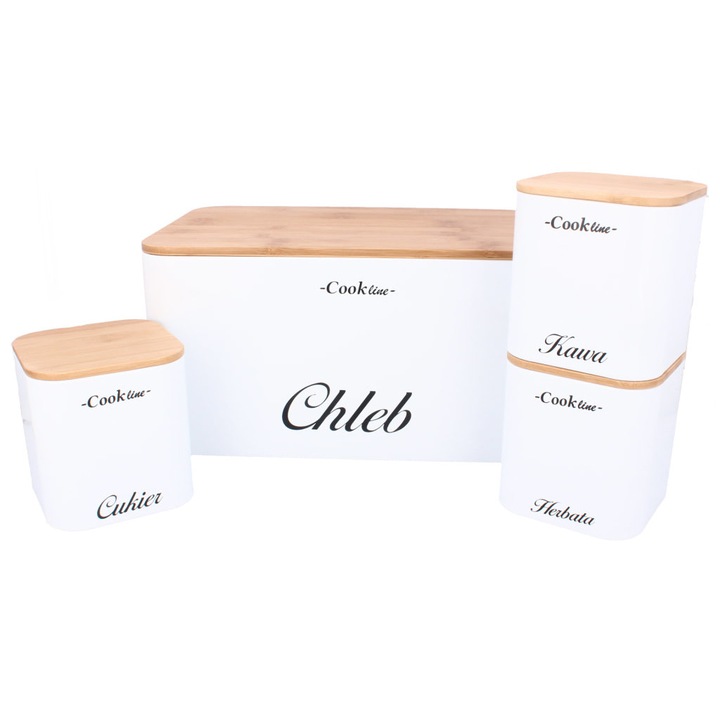 Set 4 cutii alimentare, Chomik, Alb/Maro