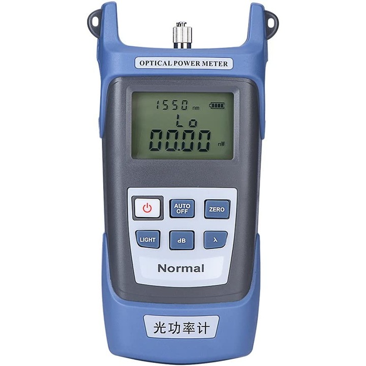 Száloptikai kábeltesztelő, nagy pontosságú digitális teljesítménymérő, -70dBm-től 10dBm-ig, hullámhossz 850-1625 nm, teljesítményjelző dB, dBm, mW, uW, nW