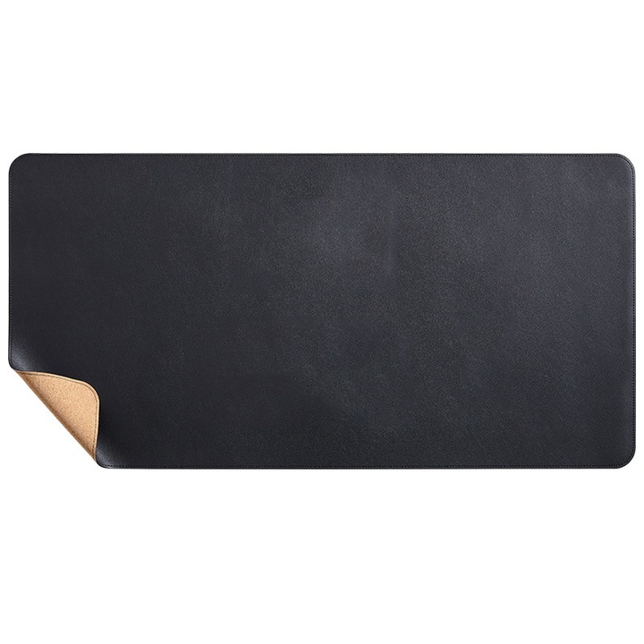 Mapa birou, GOGOU, negru/maro, reversibil, 80x40CM, Bloc de birou pentru computer