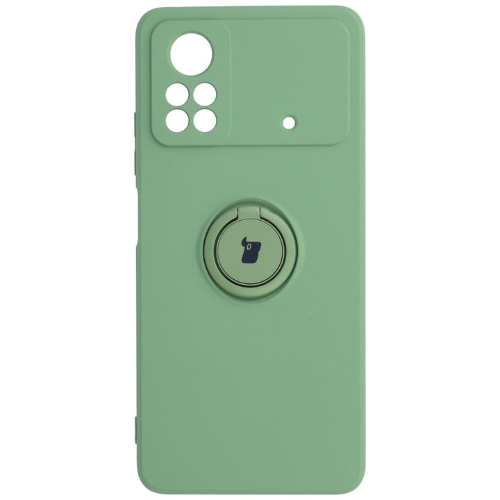 Калъф за телефон, Bison, Силиконов, Пръстен, За Xiaomi Poco X4 Pro 5G, Зелен