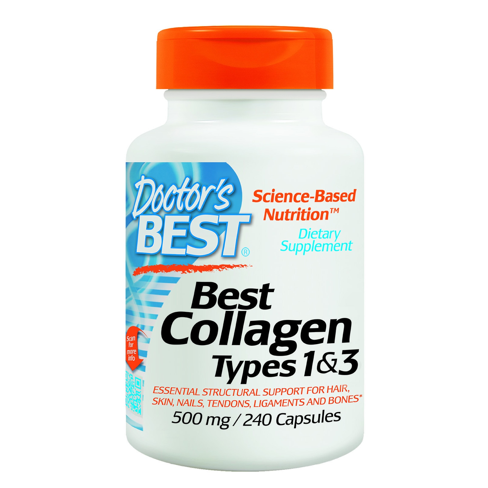 Колаген тип 1 и 3 Doctor`s BEST Collagen Types 1 and 3 with Peptan 240