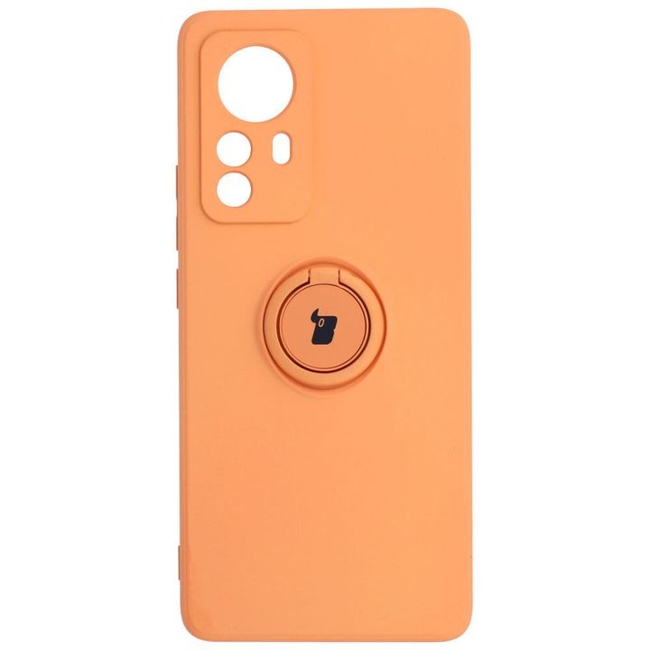 Кейс с пръстен Bison, за Xiaomi 12 Pro, Силиконов, Оранжев