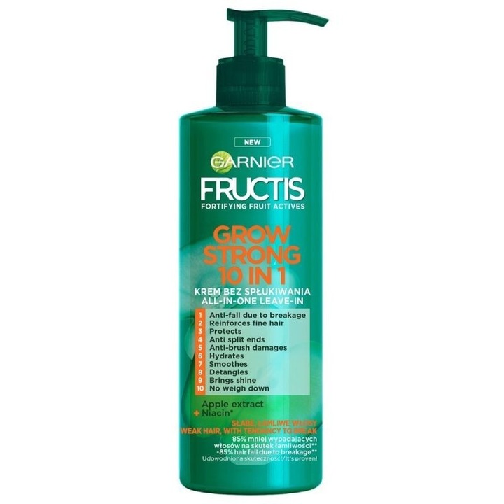 Балсам за коса, Garnier Fructis, 10 в 1, Екстракт от ябълка, 400 ml ...