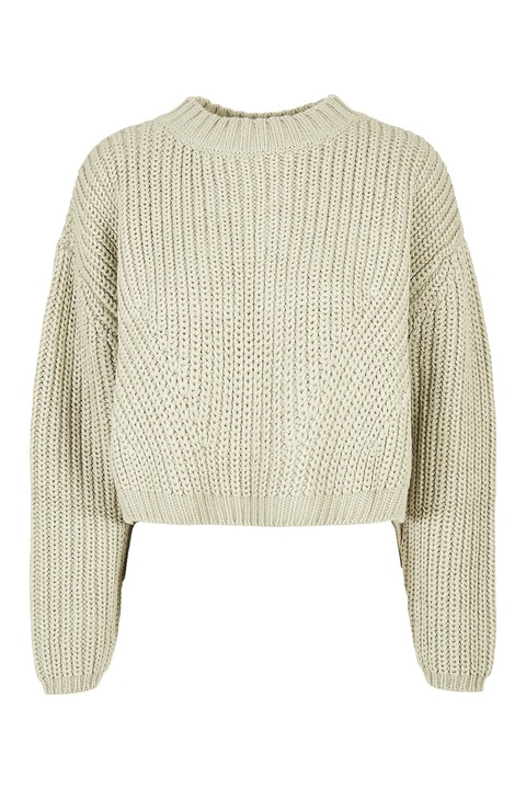 Urban Classics, Pulover crop cu maneci cazute, Alb murdar