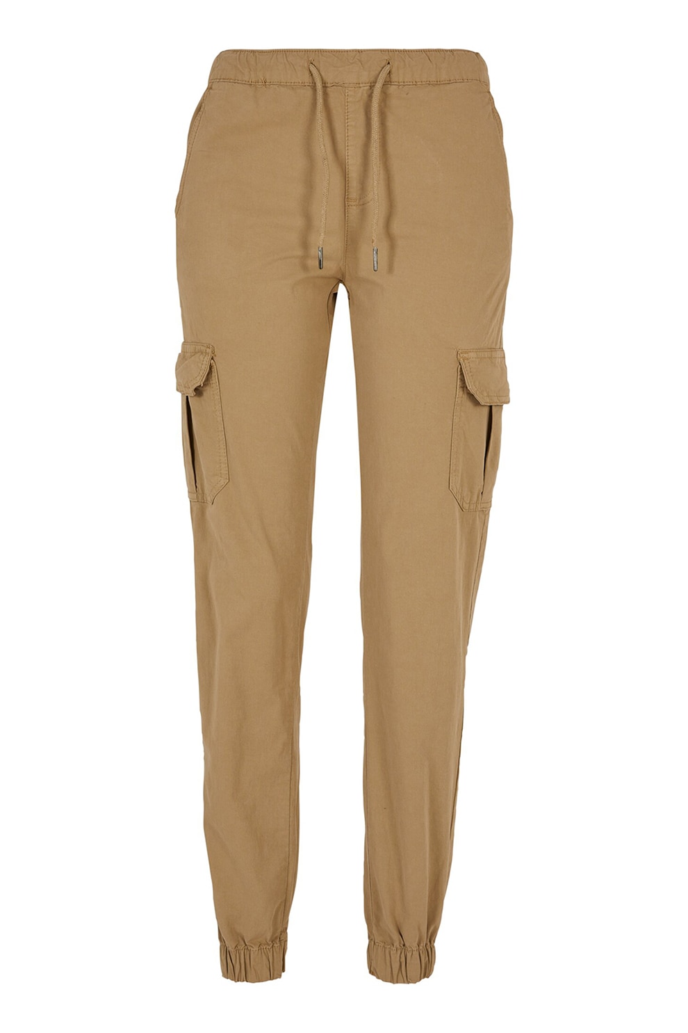 Urban Classics, Pantaloni cargo cu snur de ajustare si talie inalta, Bej, XL