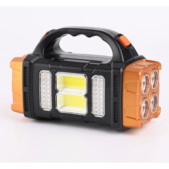 Фенерче с батерия, соларно зареждане, LED SMD/COB, водоустойчивост, използване при екстремни условия