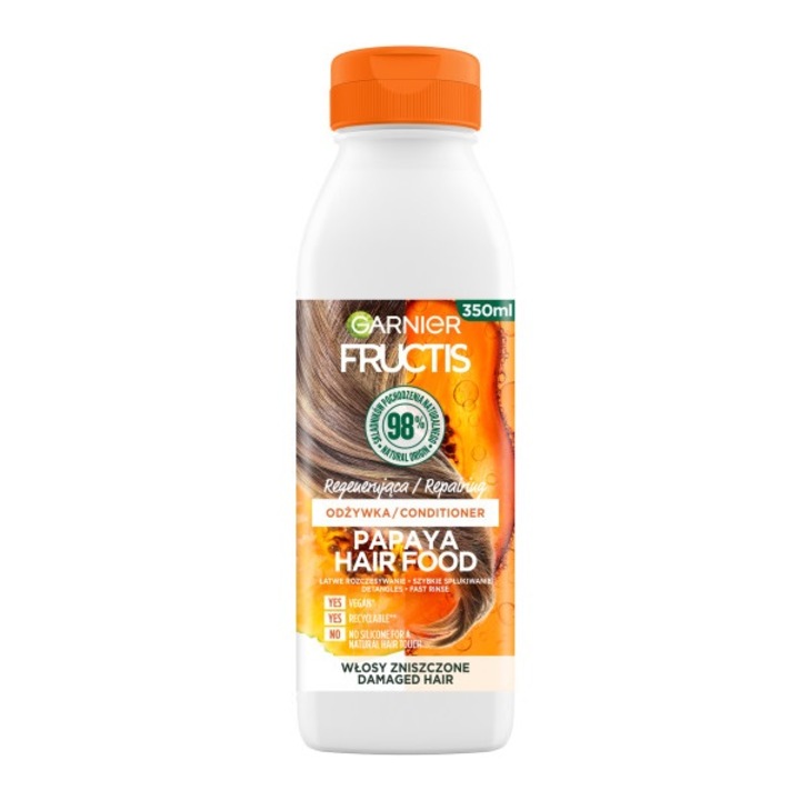 Балсам за коса, Garnier Fructis, Papaya, Овлажняващ, Суха/нормална коса, 350 ml