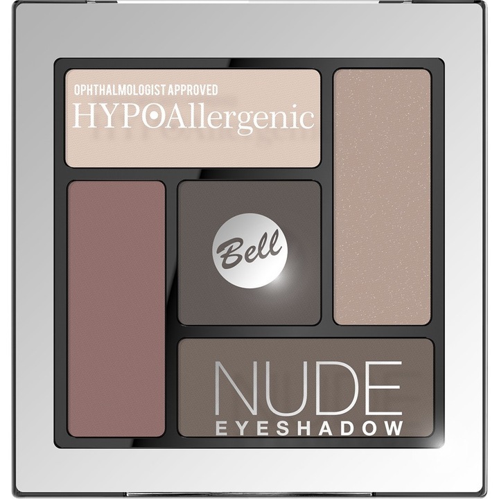 Палитра от 5 сенки за очи Hypoallergenic Nude 01, Bell, Multicolor
