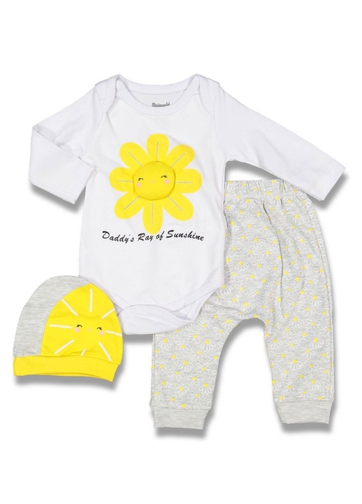 Set 3 piese Sunshine, Motat, Galben, Galben