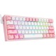 Клавиатура Gaming Redragon Fizz Pro TKL K616RGB-B, RGB осветление, red switches, 5.0 bluetooth/2.4 Ghz/жичен, USB type-C, бяло/розово
