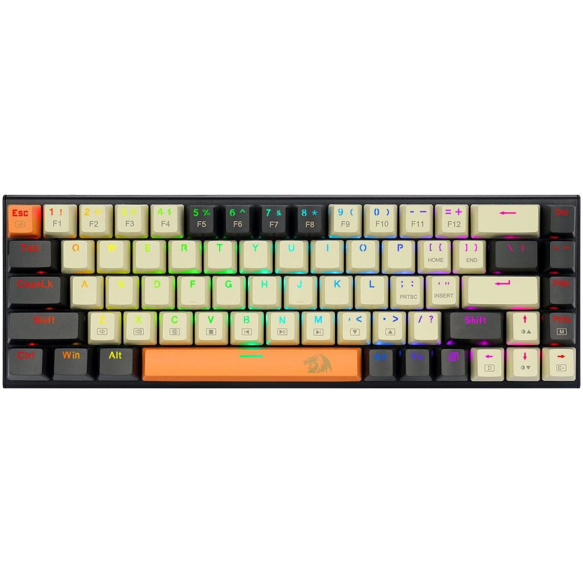 Tastatura mecanica gaming Redragon Ryze K633CGO TKL RGB, red switches, USB type-C
