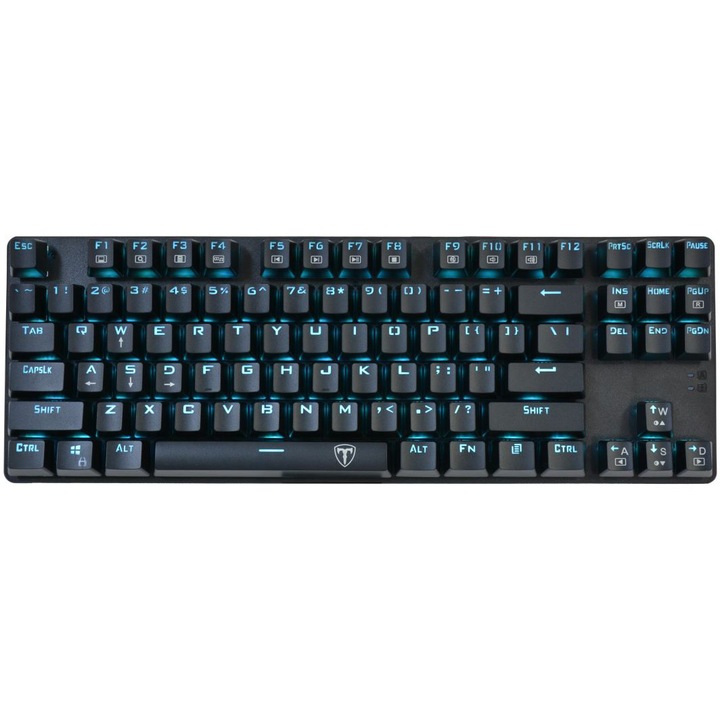 Tastatura gaming mecanica T-Dagger Bora V2, iluminare Ice Blue, blue switches