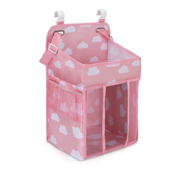 Органайзер за кошара за пелени, 26.6x20.3x10.1см, Розов