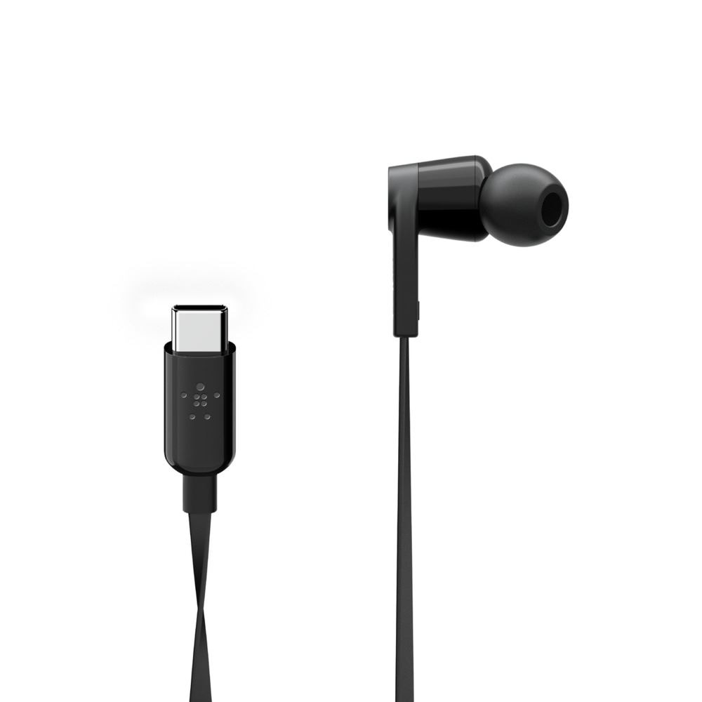 Casti audio cu fir Belkin Rockstar, USB-C, 1.12 m, Negru