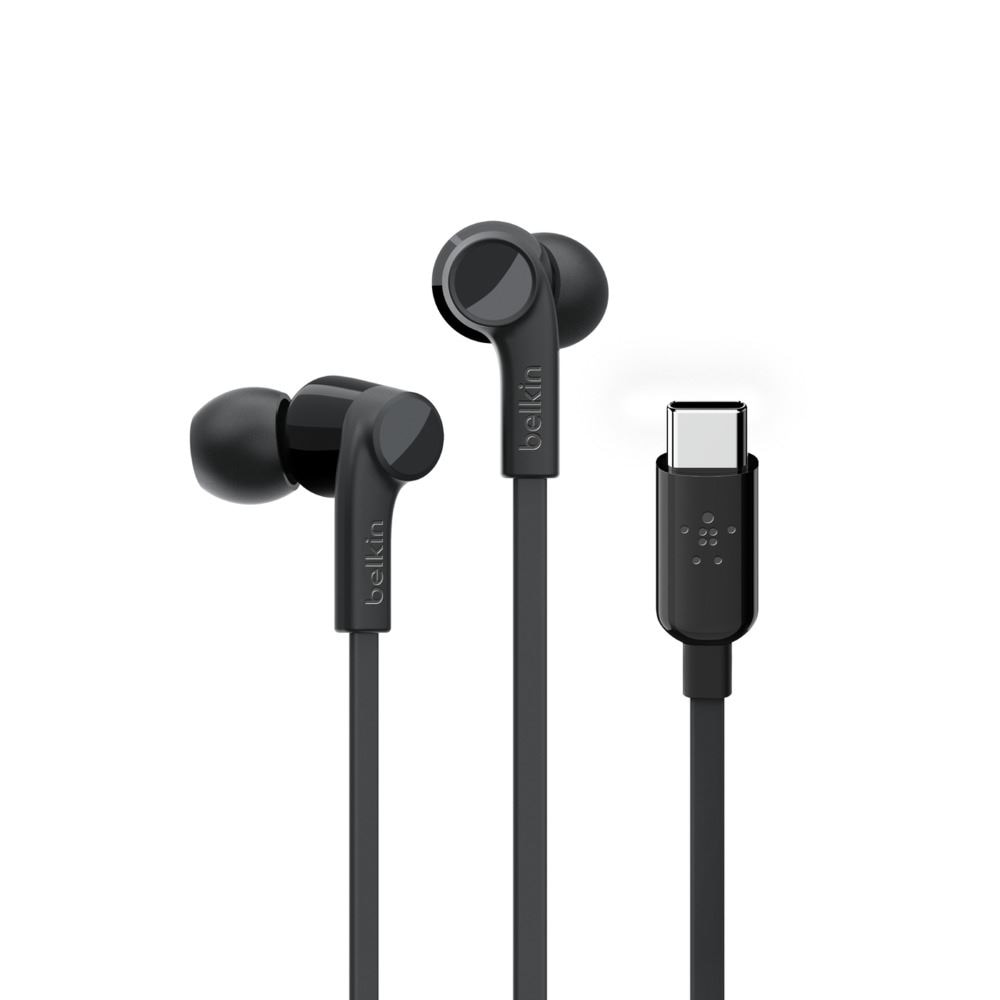 Casti audio cu fir Belkin Rockstar, USB-C, 1.12 m, Negru
