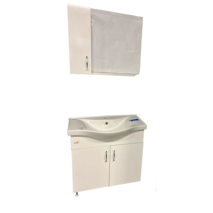 Set dulap baie 80 cm suspendat masca lavoar si dulap