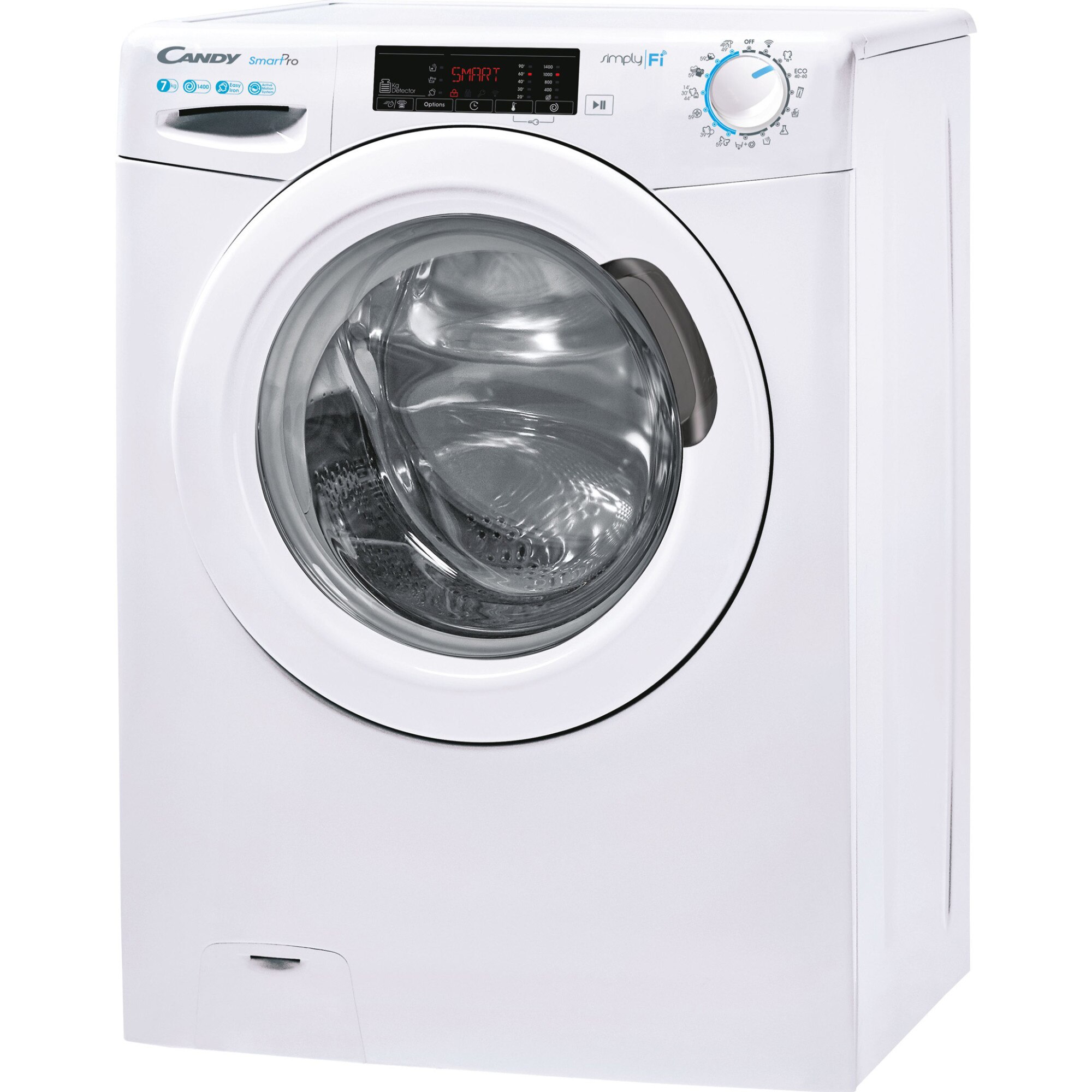 Masina de spalat slim Candy Smart Pro CSO4 1475TE/1-S, 7 kg, 1400 RPM, Clasa D, Wi Fi,16 programe, Alb