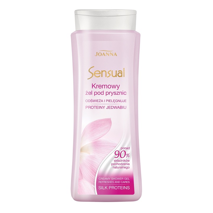 Krémes tusfürdő száraz bőrre, Joanna, Sensual, Silk proteins, 500 ml