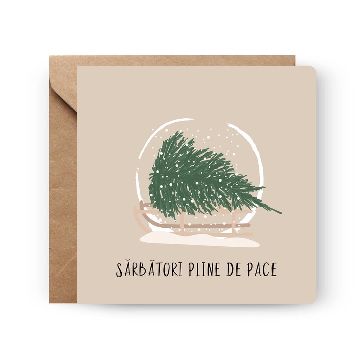 Felicitare de Craciun, Genette's ideas, Pace, 130x130mm