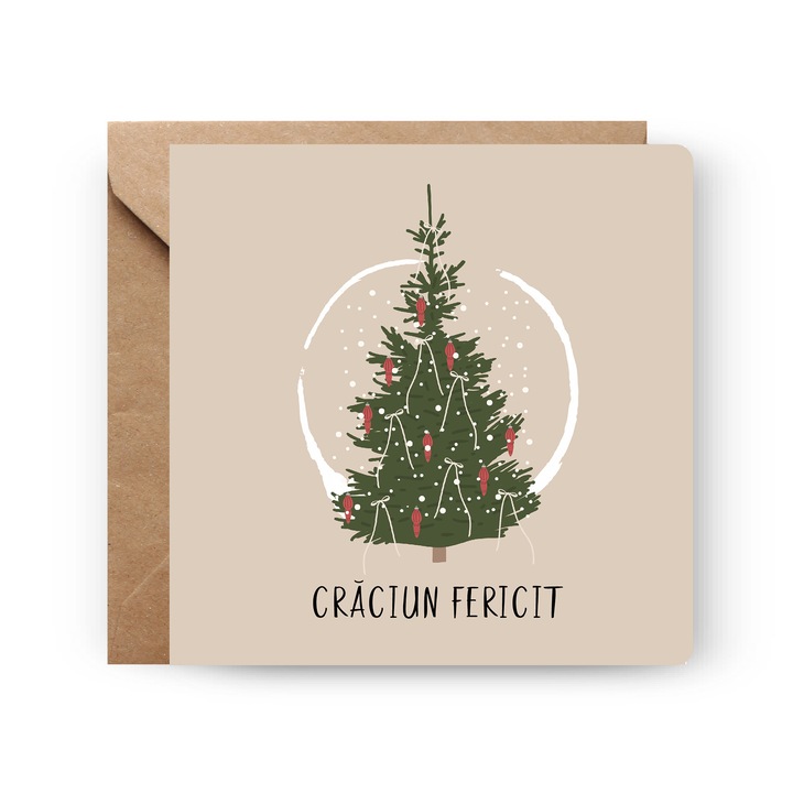 Felicitare de Craciun, Genette's ideas, Brad Craciun, 130x130mm