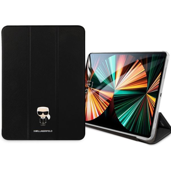Husa de protectie, Metal Saffiano, Karl Lagerfeld pentru iPad Pro 12.9, KLFC12OKMK, Negru