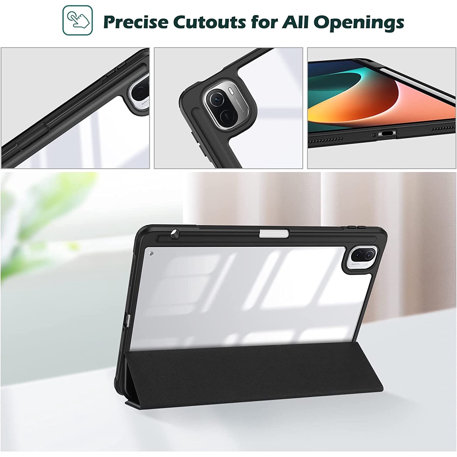 Husa Sigloo, pentru tableta Xiaomi Mi Pad 5, Mi Pad 5 Pro, Armored cu suport Smart Pen, Simple Black