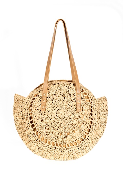 Emily Westwood Női válltáska, 40x50 cm, rattan, barna