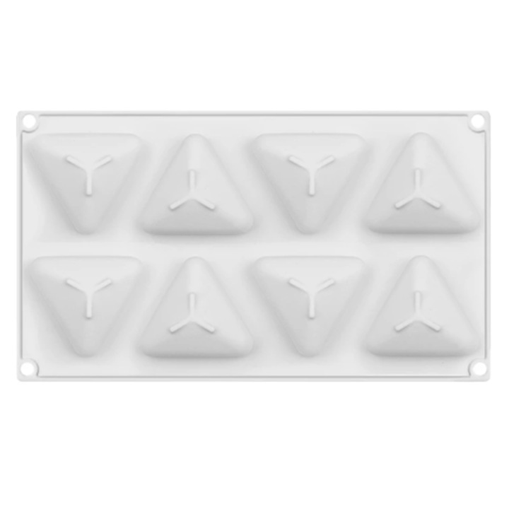 Matrita mousse, Silicon, Forma triunghi, Alb