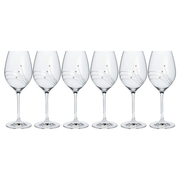 Boros pohár swarovski dísszel 6db 470ml