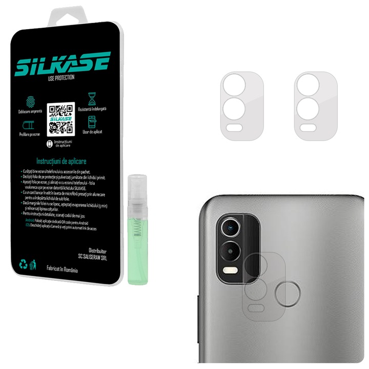 Комплект 3 фолиа SILKASE за Nokia C21 Plus, защита на камерата, възобновяем силикон