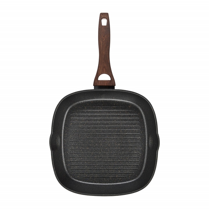 Tigaie grill AMBITION Darkwood, 26x26cm, invelis Qualum Basic Stone Edition