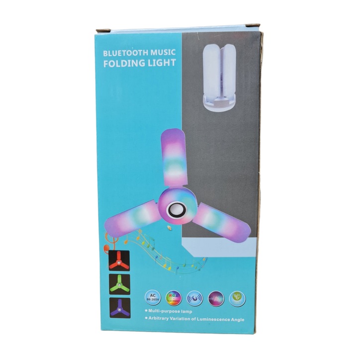 Aplica, ABS, E27, Bluetooth, Functie de redare muzica, Multicolor