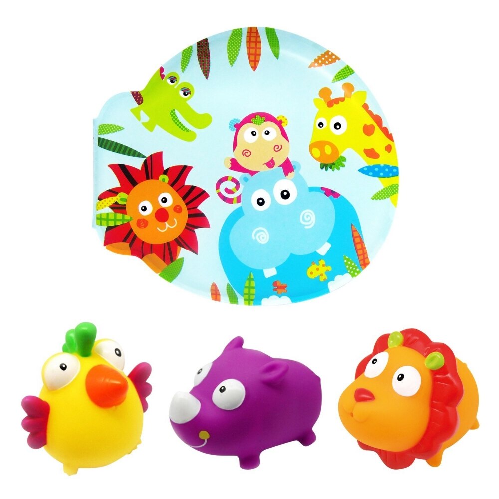 Carticica moale de baie cu 3 jucarii Jungle