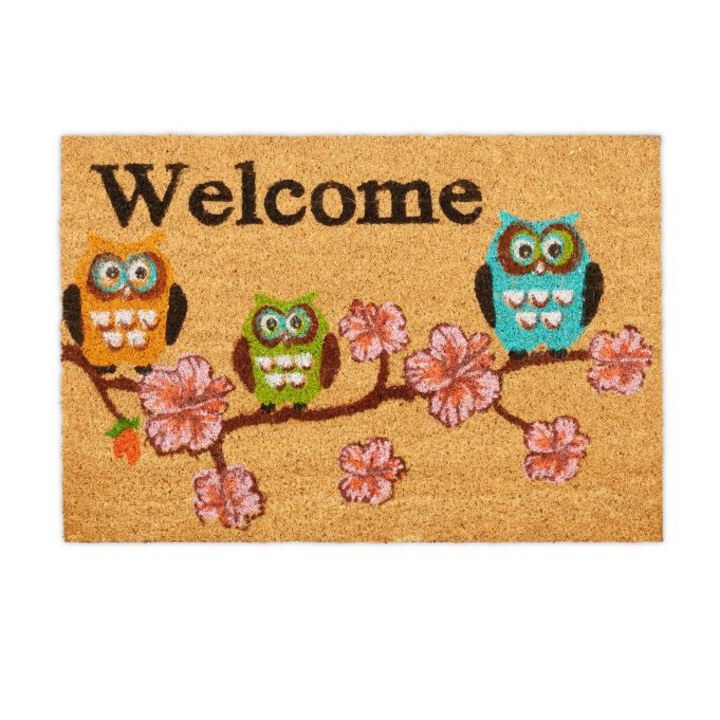 Relaxdays bejárati szőnyeg, modell-114, kókuszrost, tarka, 60 x 40 x 1,5 cm