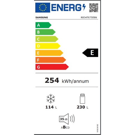 Combina Frigorifica SAMSUNG RB34T675EBN/EF, tehnologie Space Max, 340l, All-Around Cooling, No Frost, Optimal Fresh, Humidity Fresh, Power Cool, Freeze