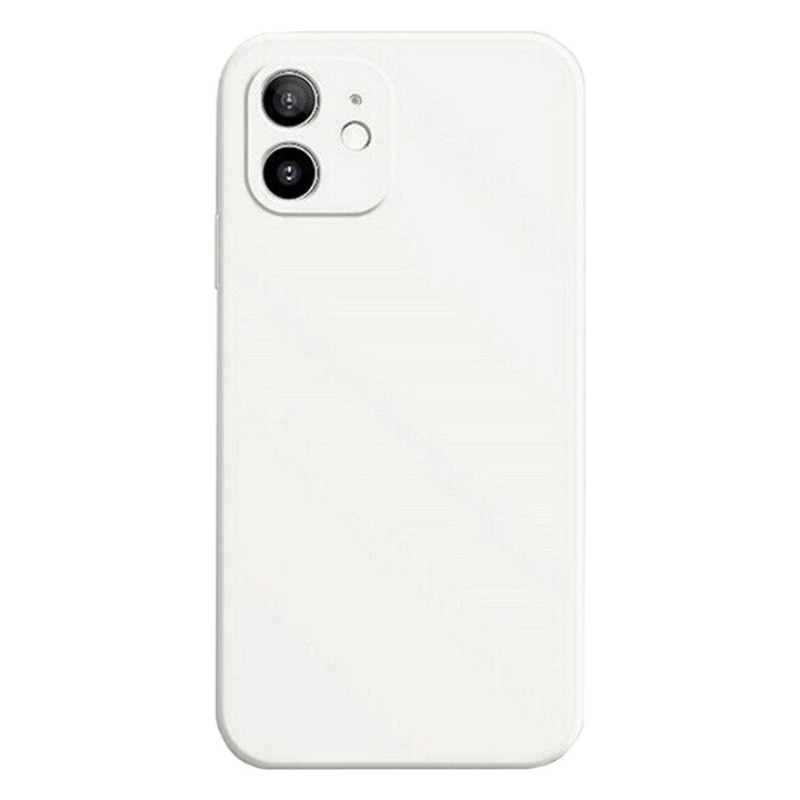 Szilikon tok Apple iPhone 14 Pro telefonhoz, Silky Touch, szilikon TPU és mikroszálas belső, kameravédelem, fehér