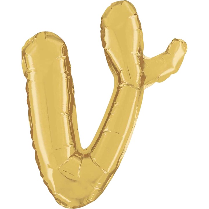 Balon Folie Litera V, Script, Auriu, 35 cm, 34722G