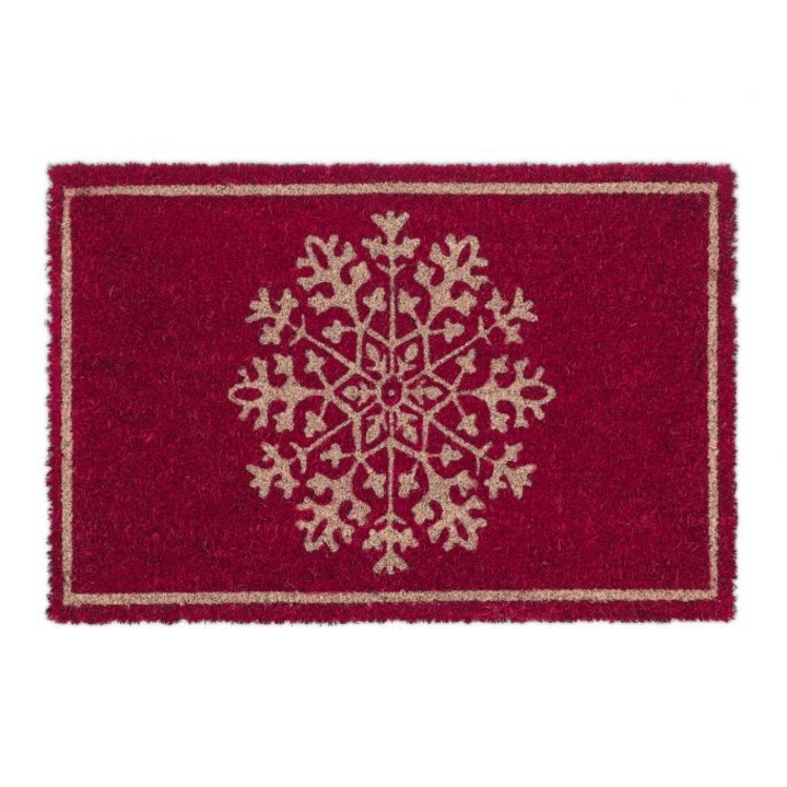 Relaxday bejárati szőnyeg, modell-275, kókuszrost, barna/piros, 60 x 40 x 1,5 cm