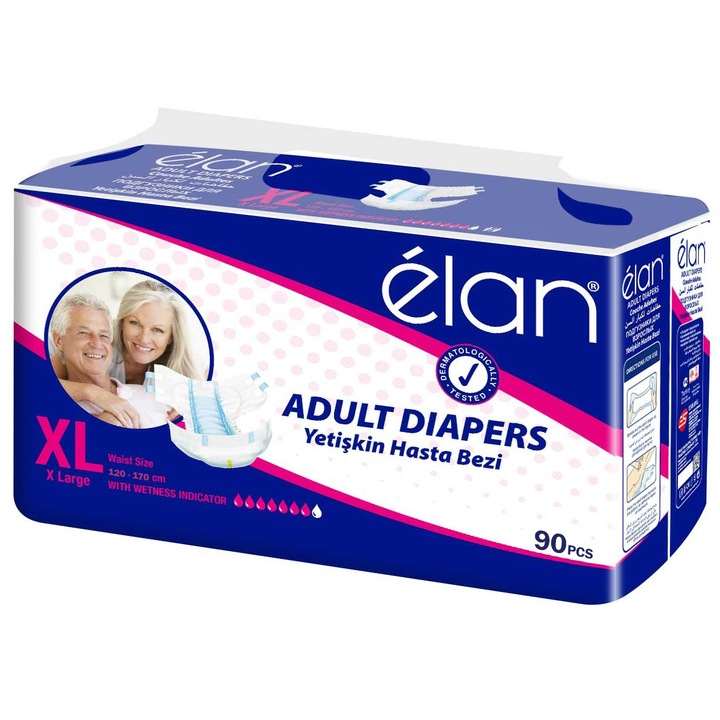 Felnőtt pelenka Elan, XL méret, derék 120-170 cm, 90 db