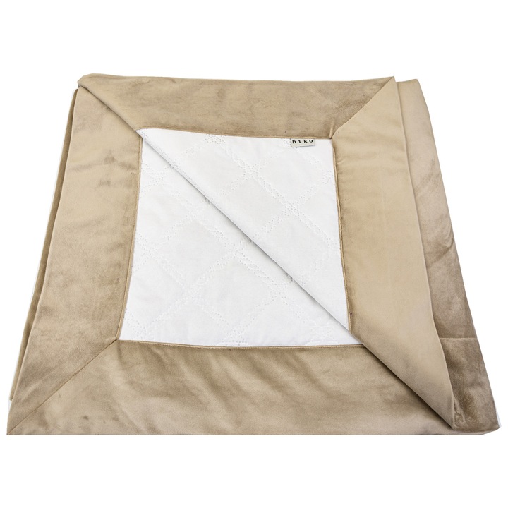 Cuvertura pat, matlasata Hiko Comfy din catifea bej 180x240cm