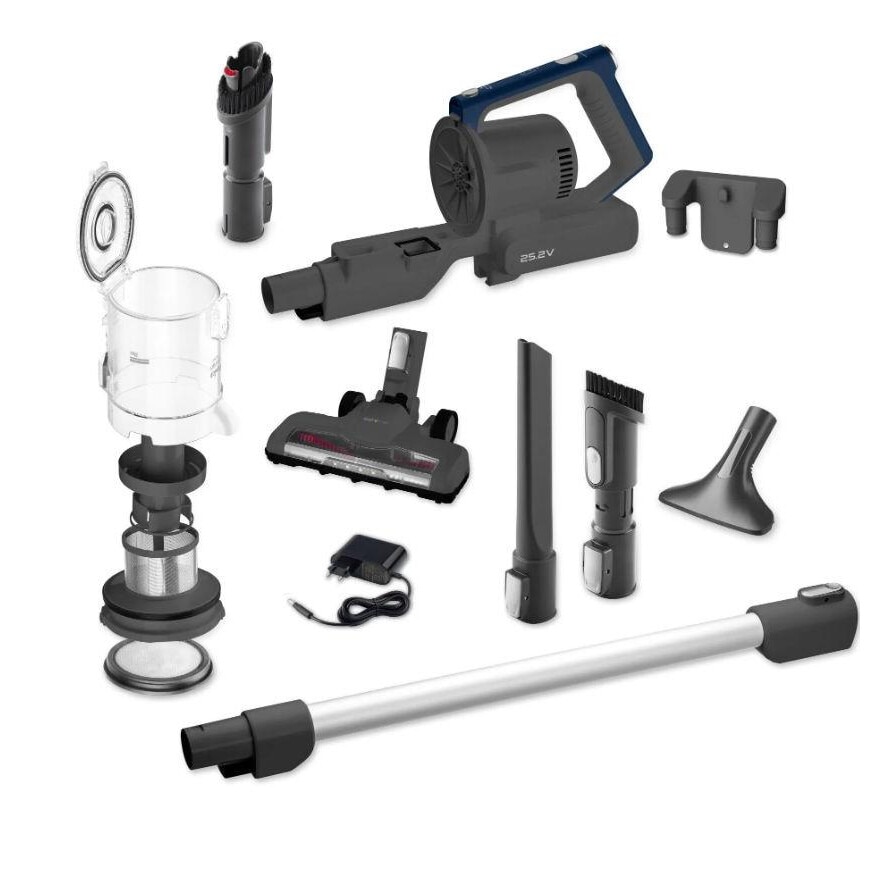 Aspirator Amica VM 9012 Joran Turbo, Baterie Li-Ion, Vertical 2 in 1, 350 W, Iluminare LED perie, Negru