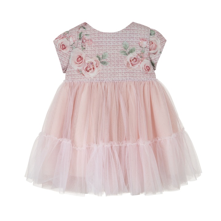 Rochie din voal cu sclipici 684, Roz pastel