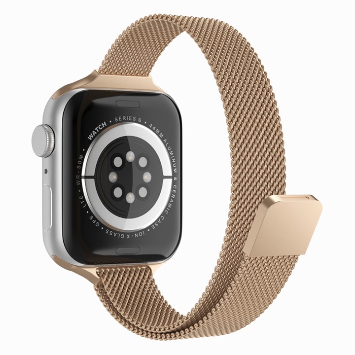 Curea pentru Apple Watch 1 /2/3/4/5/6/7 /8/9/10/SE/SE 2/8 (38/40/41/42mm) - Techsuit Watchband (W034) - Luxury Gold