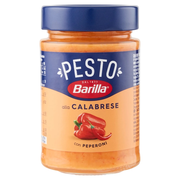 Calabrese Pesto szósz pirospaprikával és csípős paprikával, Barilla, 190 g