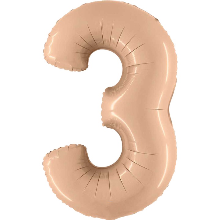 Balon Folie Cifra 3, Nude, 102 cm, 400300SNU