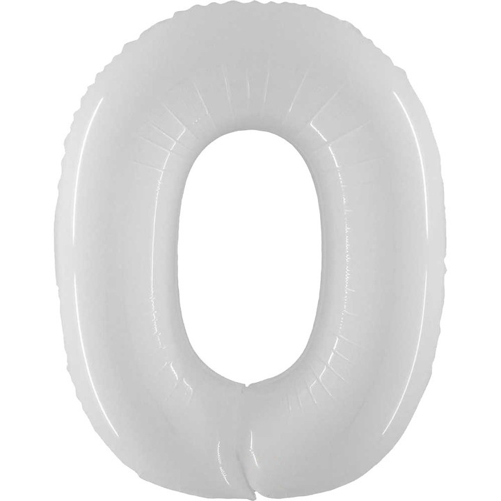 Balon Folie Cifra 0, Shiny White, 102 cm, 930WWH