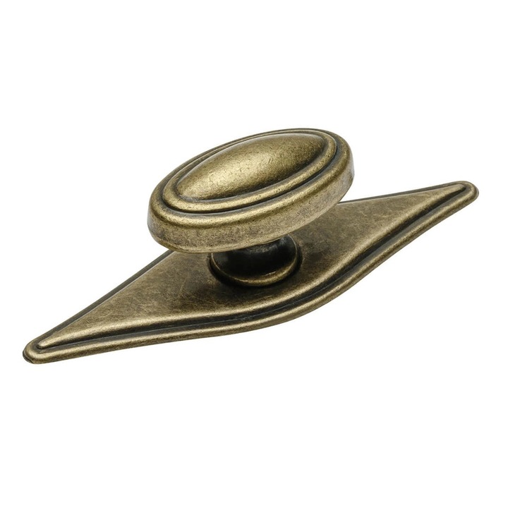 Buton pentru mobila WP-1152, finisaj alama antichizata GT, L 78 mm