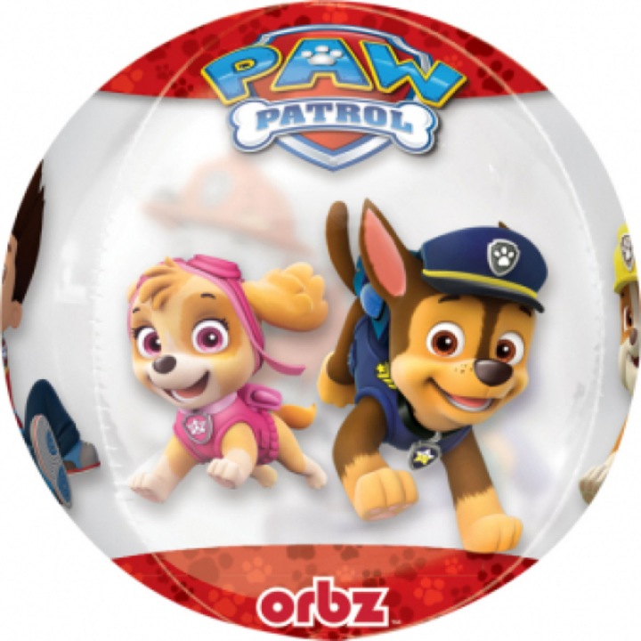 Фолиев балон, многоцветен, 38 х 40 см, Chase and Marshall, Paw Patrol