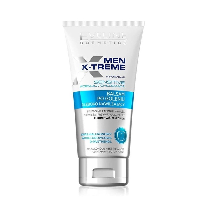 Балсам за след бръснене, Eveline, Men X-Treme Sensitive, Хидратиращ ефект, 150 ml